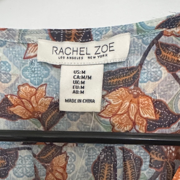 Rachel Zoe Sleeveless Floral Blouse - Blue and Orange - Picture 2 of 8